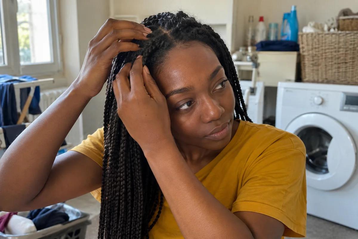 Une femme ajuste la direction de sa raie