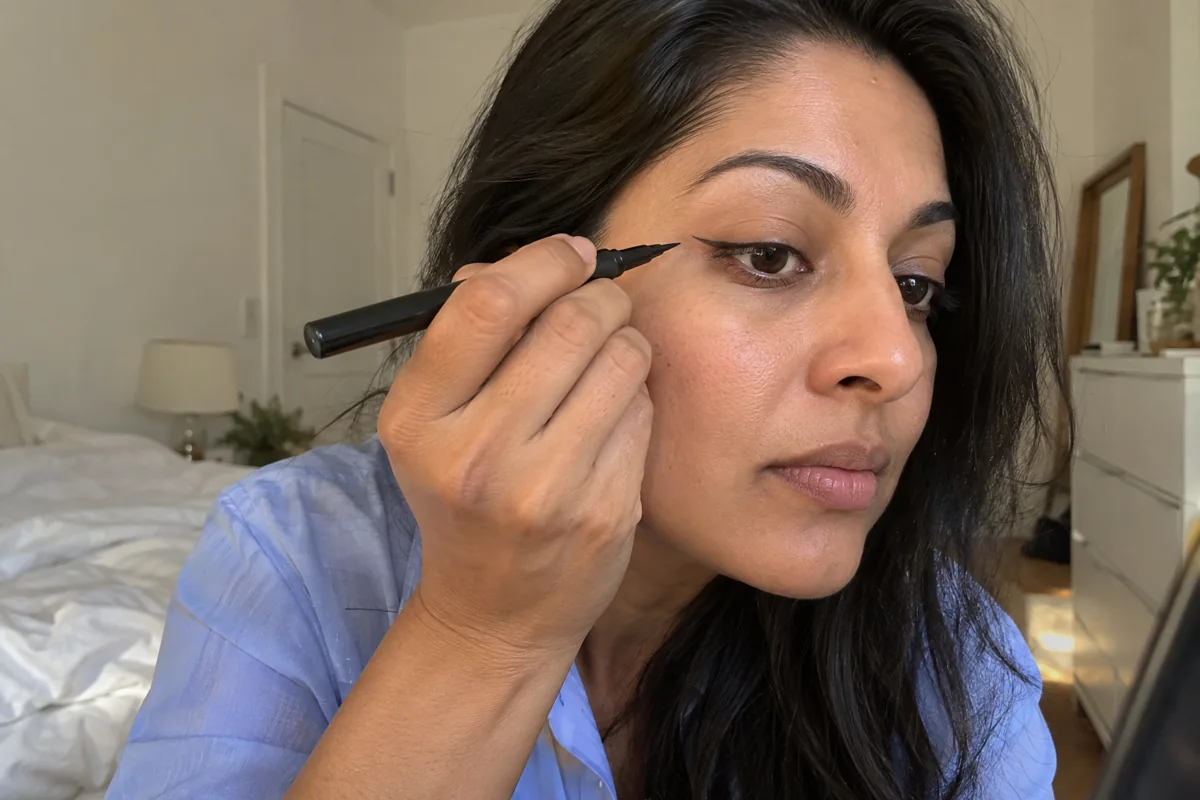 Un trait d’eyeliner discret observé les yeux ouverts